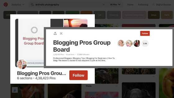 Pinterest Group Board Example